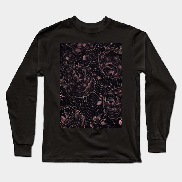 Black Roses I Long Sleeve T-Shirt by Sloosh